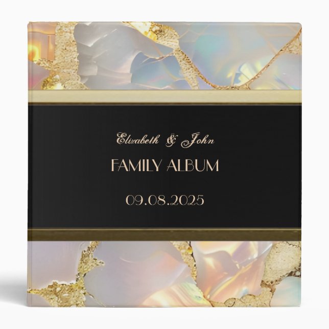 Elegant Stripe Opal Stone Binder (Front)