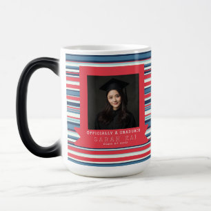 Elegant Stripe Pattern College Grad Magic Mug
