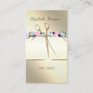 Elegant ,Stripe,Scissors,Flowers  Appointment Card
