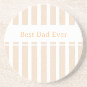 Elegant Striped Best Dad Ever Personalized Coaster