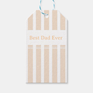 Elegant Striped Best Dad Ever Personalized Gift Tags