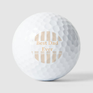 Elegant Striped Best Dad Ever Personalized Golf Balls
