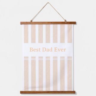 Elegant Striped Best Dad Ever Personalized Hanging Tapestry