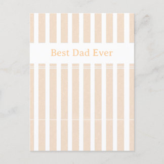 Elegant Striped Best Dad Ever Personalized Holiday Postcard