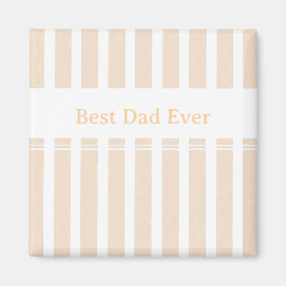 Elegant Striped Best Dad Ever Personalized Magnet