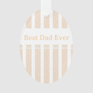 Elegant Striped Best Dad Ever Personalized Ornament