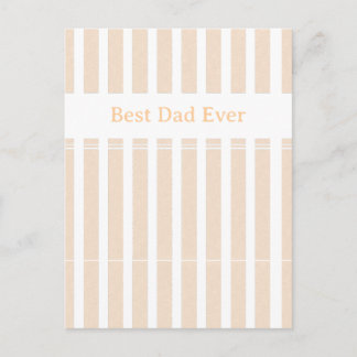 Elegant Striped Best Dad Ever Personalized Postcard