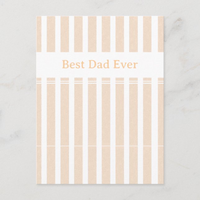 Elegant Striped Best Dad Ever Personalized Postcard (Front)