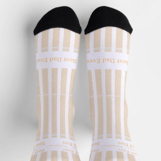 Elegant Striped Best Dad Ever Personalized Socks