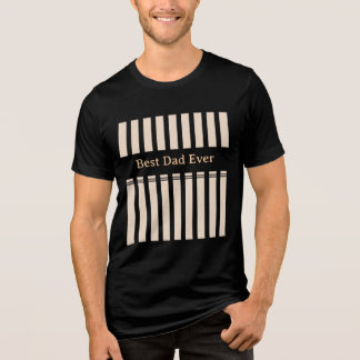 Elegant Striped Best Dad Ever Personalized Tri-Blend Shirt