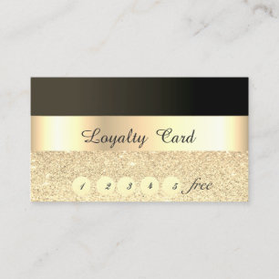 Elegant ,Striped,Black,Glittery Loyalty Card