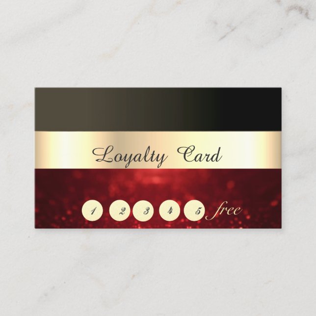 Elegant ,Striped,Black,Glittery Loyalty Card (Front)