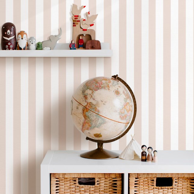 Elegant Striped Coral Pink White Wallpaper (Creator Uploaded)
