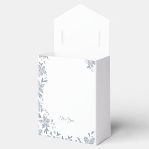 Elegant Striped Flower in Dusty Blue Favor Box