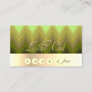 Elegant  Striped ,Gold,Zigzag,  Loyalty Card