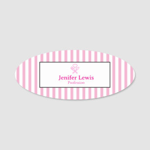 Elegant Striped Name Tag