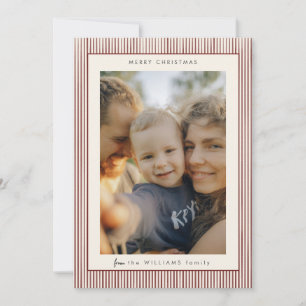 Elegant Striped Photo Holiday Card