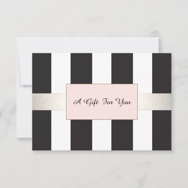 Elegant Striped Spa and Salon Gift Certificate (Front)