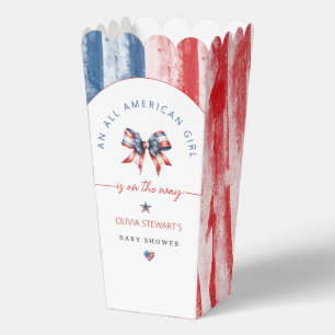Elegant Stripes and stars 4th July Baby Shower Favor Box