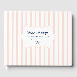 Elegant Stripes Bow Bridal Shower Guest Book