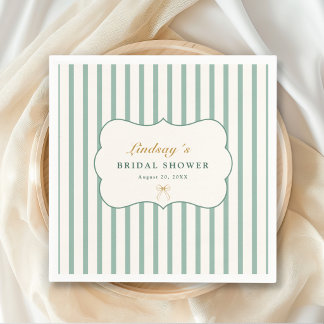 Elegant Stripes Bow Bridal Shower Napkin