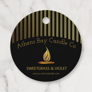 Elegant Stripes Candle Product Favour Tags