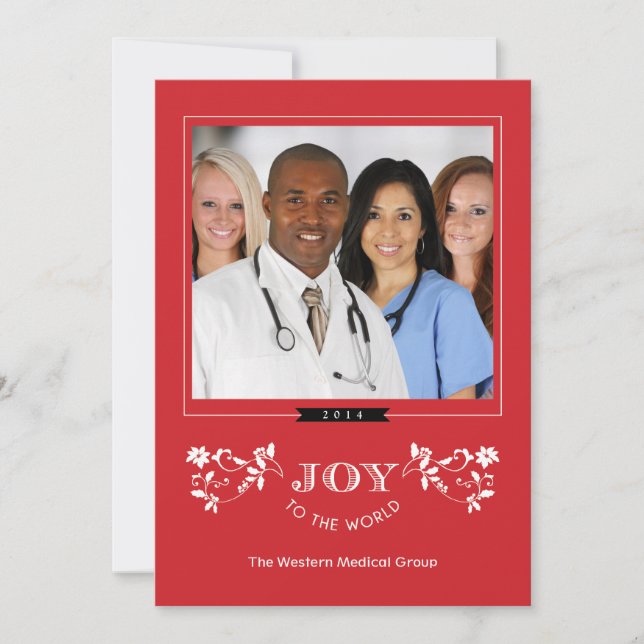 Elegant Stripes Corporate Holiday Card (Front)