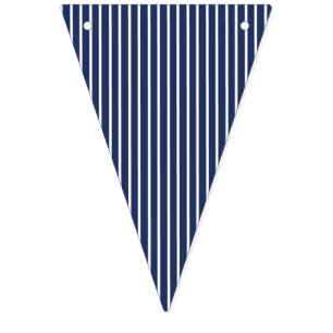 Elegant Stripes White - Navy Blue Bunting Flags