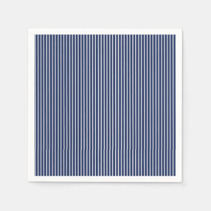 Elegant Stripes White - Navy Blue Napkin