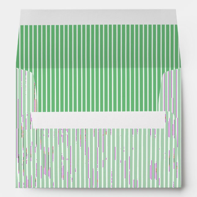 Elegant Stripes White - Summer Green Envelope (Back (Bottom))