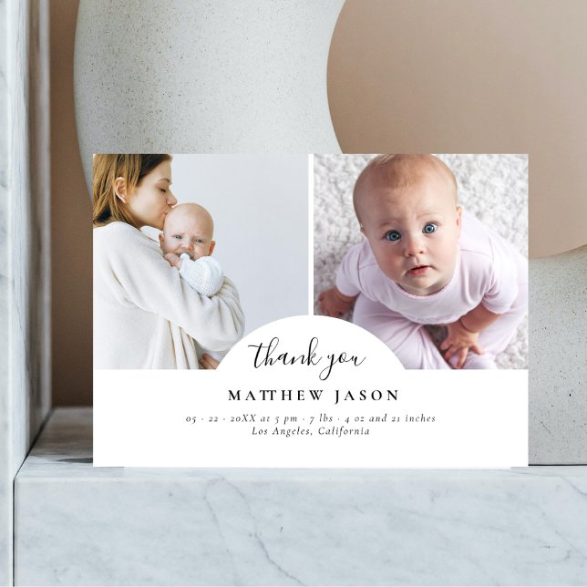 Élégant Style 2 Photo Collage Merci bébé (Créateur téléchargé)