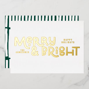 elegant stylish All is bright Christmas   Foil Hol Holiday Card