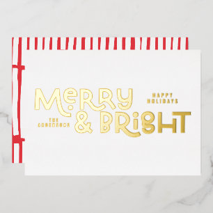 elegant stylish All is bright Christmas  Foil Holi Foil Holiday Card