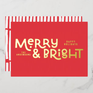 elegant stylish All is bright Christmas  Foil Holi Foil Holiday Card