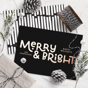 elegant stylish All is bright Christmas  Foil Holi Holiday Card