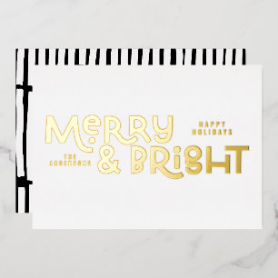 elegant stylish All is bright Christmas Foil Holiday Card