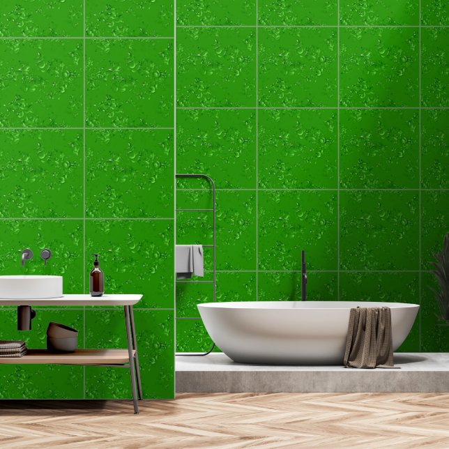 Elegant Stylish Art Dark Spring Grass Green Colour Wallpaper (Bathroom)