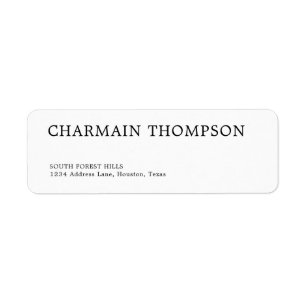 Elegant Stylish Black and White Return Address