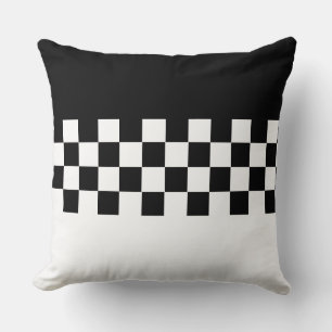 Elegant Stylish Black and White Throw Pillow