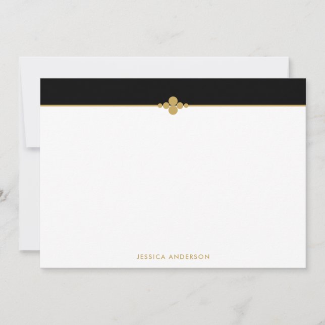 Elegant Stylish Black Gold Personalized Card (Front)