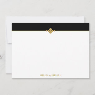 Elegant Stylish Black Gold Personalized Card