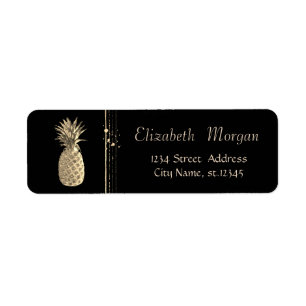 Elegant Stylish,Black,Gold Pineaple