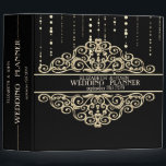 Elegant Stylish Black  Gold  Swirl  Wedding Binder<br><div class="desc">Elegant chic  gold swirl on black wedding planner.</div>