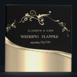 Elegant Stylish Black Gold  Swirls Wedding Planner Binder<br><div class="desc">Elegant chic black gold swirls  wedding planner.</div>