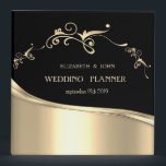 Elegant Stylish Black Gold  Swirls Wedding Planner Binder<br><div class="desc">Elegant chic black gold swirls  wedding planner.</div>