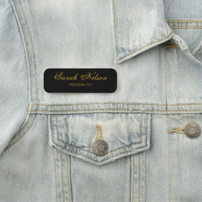 Elegant Stylish Black Name Tag (In Situ)