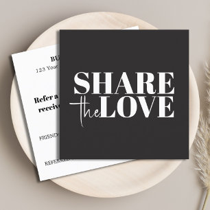 Elegant Stylish Black White Bold Salon Referral Card