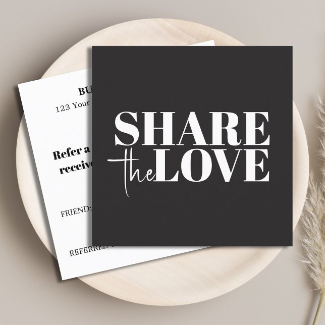 Elegant Stylish Black White Bold Salon Referral Card (Creator Uploaded)