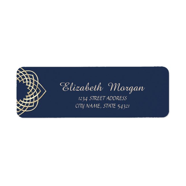 Elegant  Stylish,Blue ,Gold  Address (Front)