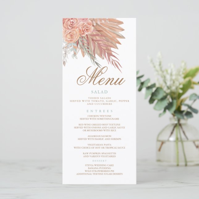 Elegant Stylish bohemian terracotta pampas grass  Program (Standing Front)